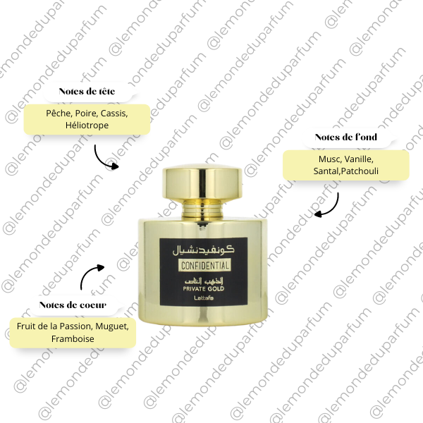 Eau de Parfum Confidential Private Gold Lattafa