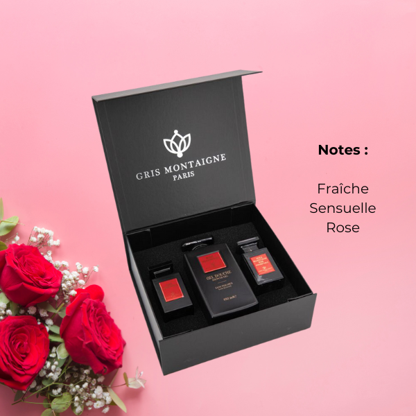 Coffret 3 pièces Rose Indomptable Gris Montaigne Paris