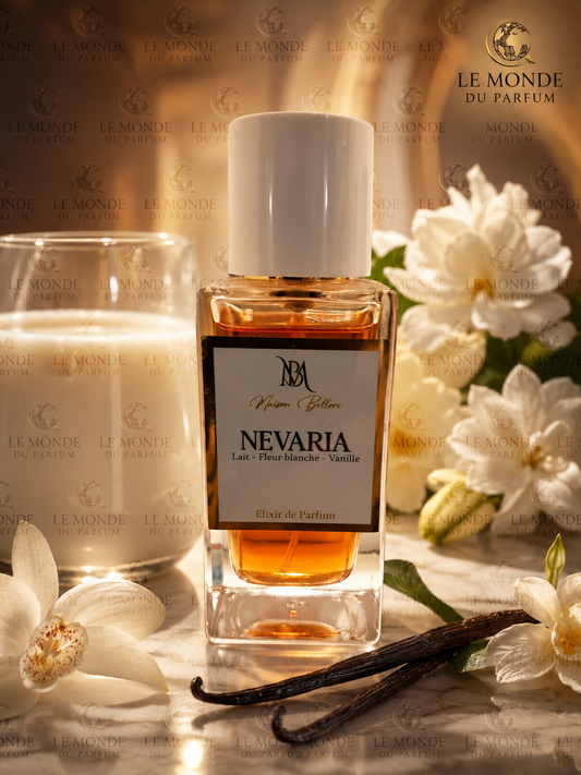 Nevaria – Élixir de Parfum 35 % Lait, Fleurs Blanches & Vanille | Maison Bellori