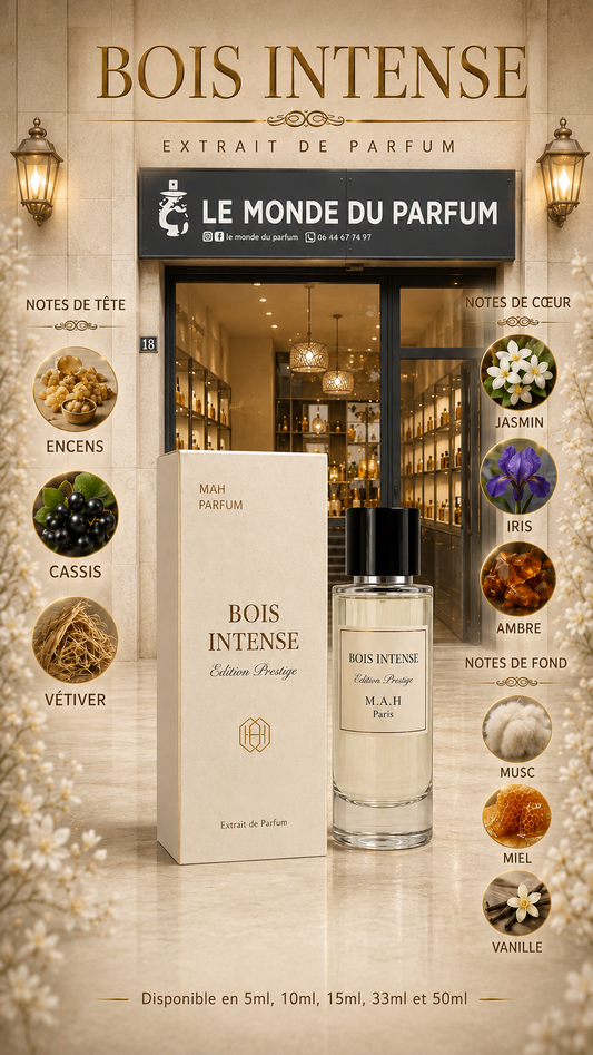 Bois Intense MAH Paris – Extrait de Parfum Boisé, Élégant et Enveloppant